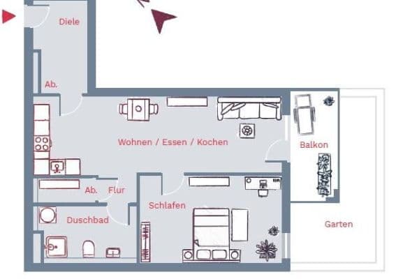 Prenájom bytu 2-izbový 59 m², Goldina-Hirschberg-Straße 3, Frankfurt am Main, Hesensko Prenájom bytu 2-izbový 59 m², Goldina-Hirschberg-Straße 3, Frankfurt am Main, Hesensko
