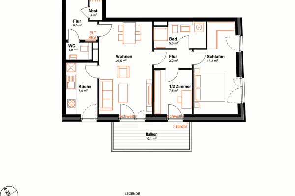 Prenájom bytu 3-izbový 77 m², Marckmannstraße 59, Hamburg, Hamburg Prenájom bytu 3-izbový 77 m², Marckmannstraße 59, Hamburg, Hamburg