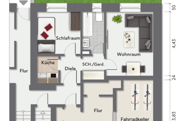 Prenájom bytu 1-izbový 35 m², Arnulfstraße, Köln Prenájom bytu 1-izbový 35 m², Arnulfstraße, Köln