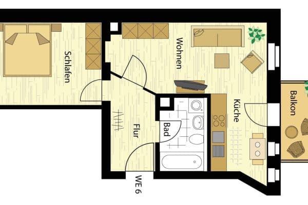 Prenájom bytu 1-izbový 51 m², Blücherstrasse 7, Leipzig, Sasko Prenájom bytu 1-izbový 51 m², Blücherstrasse 7, Leipzig, Sasko