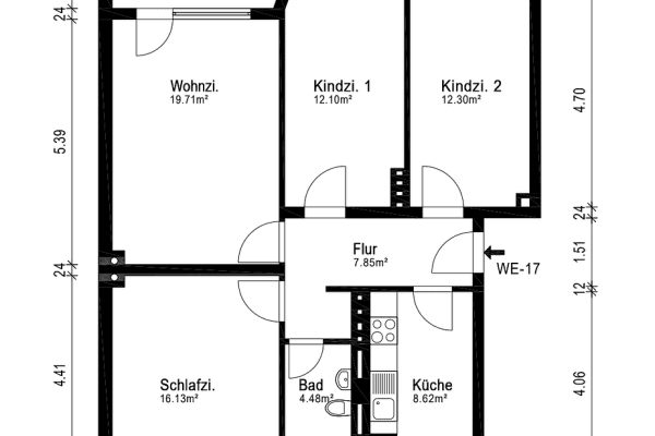Prenájom bytu 4-izbový 85 m², Bremen, Brémy Prenájom bytu 4-izbový 85 m², Bremen, Brémy