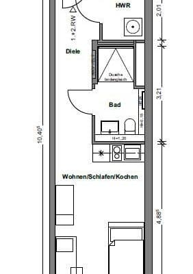 Prenájom bytu 1-izbový 31 m², Rudower Chaussee 34, Berlin, Berlín Prenájom bytu 1-izbový 31 m², Rudower Chaussee 34, Berlin, Berlín