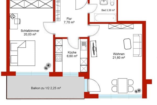 Predaj bytu 2-izbový 62 m², Starnberg, Bavorsko Predaj bytu 2-izbový 62 m², Starnberg, Bavorsko