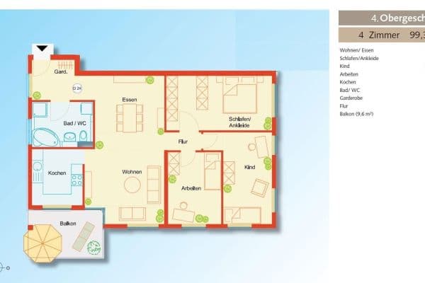 Prenájom bytu 4-izbový 100 m², Leonardo-Da-Vinci-Platz 1, Böblingen Prenájom bytu 4-izbový 100 m², Leonardo-Da-Vinci-Platz 1, Böblingen