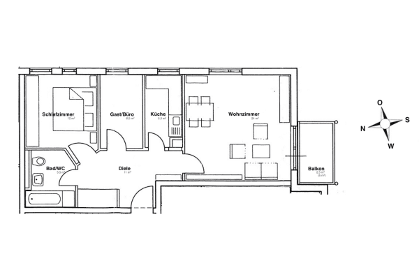 Prenájom bytu 3-izbový 67 m², Wildau Prenájom bytu 3-izbový 67 m², Wildau