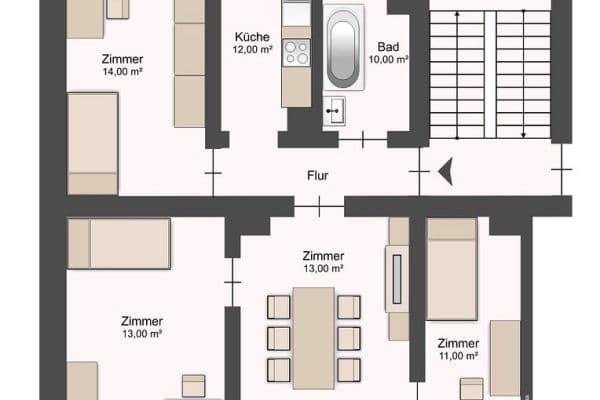 Prenájom bytu 4-izbový 75 m², Nürnberg, Bavorsko Prenájom bytu 4-izbový 75 m², Nürnberg, Bavorsko