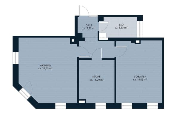 Prenájom bytu 2-izbový 73 m², Chemnitz Prenájom bytu 2-izbový 73 m², Chemnitz