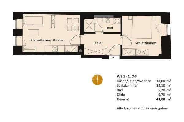 Prenájom bytu 2-izbový 44 m², Nordendstrasse 34, München, Bavorsko Prenájom bytu 2-izbový 44 m², Nordendstrasse 34, München, Bavorsko