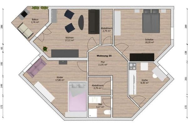 Prenájom bytu 3-izbový 85 m², Schöppenstedt, Dolné Sasko Prenájom bytu 3-izbový 85 m², Schöppenstedt, Dolné Sasko
