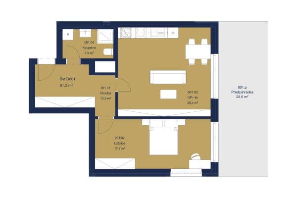 Predaj bytu 2-izbový 61 m², Huťská, Kladno Predaj bytu 2-izbový 61 m², Huťská, Kladno