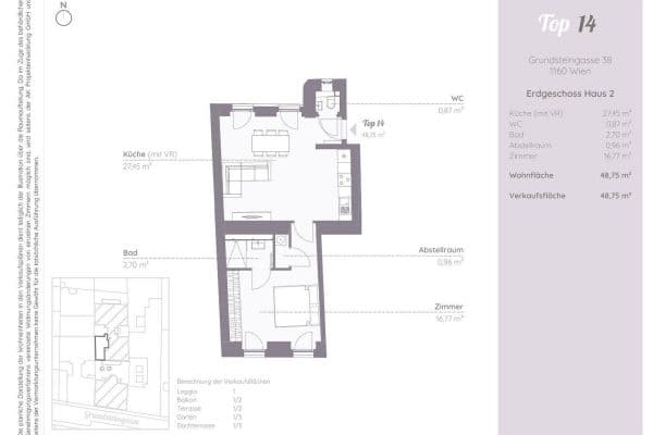 Predaj bytu 2-izbový 49 m², Grundsteingasse 38, Wien, Viedeň Predaj bytu 2-izbový 49 m², Grundsteingasse 38, Wien, Viedeň
