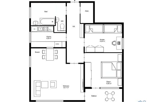 Prenájom bytu 3-izbový 90 m², Kästnerstraße 4, Bietigheim-Bissingen Prenájom bytu 3-izbový 90 m², Kästnerstraße 4, Bietigheim-Bissingen