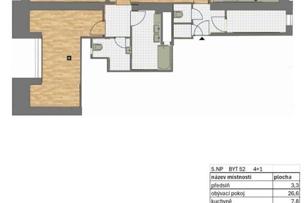 Prenájom bytu 4-izbový 100 m², Hradeckých, Praha 4 Prenájom bytu 4-izbový 100 m², Hradeckých, Praha 4