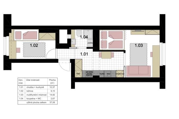 Predaj bytu 2-izbový 37 m², Mlýnská, Brno Predaj bytu 2-izbový 37 m², Mlýnská, Brno