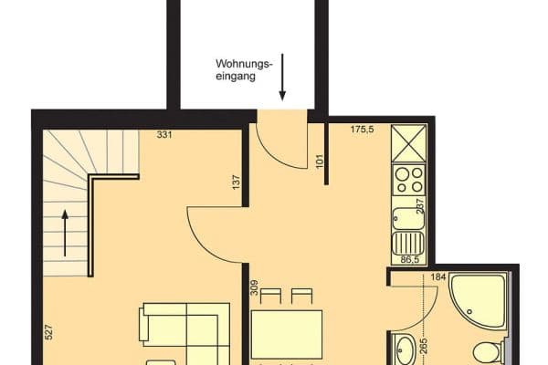 Prenájom bytu 3-izbový 59 m², Kiel Prenájom bytu 3-izbový 59 m², Kiel