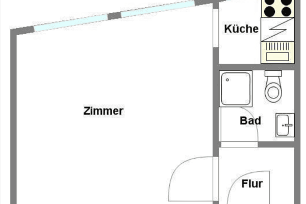 Prenájom bytu 1-izbový 28 m², Offenbach, Hesensko Prenájom bytu 1-izbový 28 m², Offenbach, Hesensko