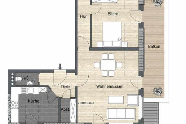Prenájom bytu 3-izbový 94 m², Wilhelmstraße 1-5, Neuss Prenájom bytu 3-izbový 94 m², Wilhelmstraße 1-5, Neuss