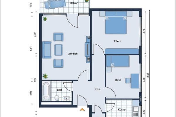 Prenájom bytu 3-izbový 73 m², Berliner Straße 86-88, Steinbach Prenájom bytu 3-izbový 73 m², Berliner Straße 86-88, Steinbach