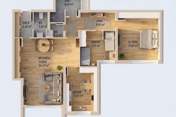 Prenájom bytu 3-izbový 105 m², Siegen, Severné Porýnie - Westfálsko Prenájom bytu 3-izbový 105 m², Siegen, Severné Porýnie - Westfálsko