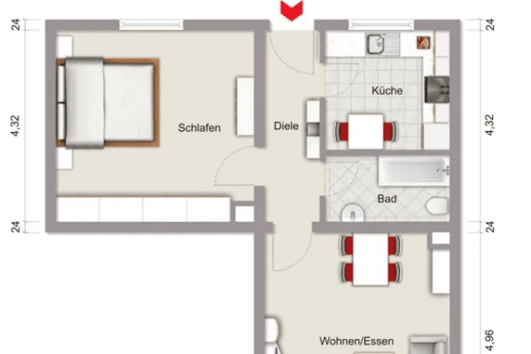 Predaj bytu 2-izbový 54 m², Bertholdstrasse, Pforzheim Predaj bytu 2-izbový 54 m², Bertholdstrasse, Pforzheim