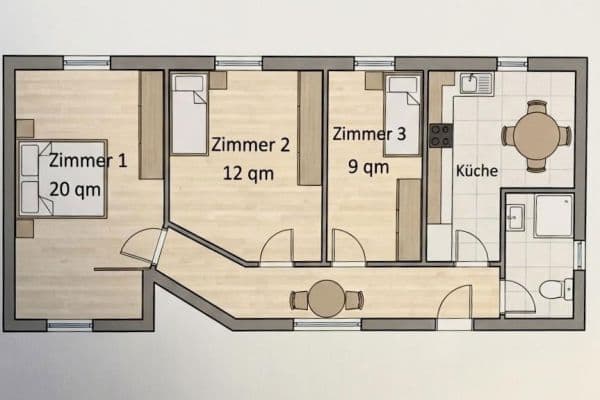 Prenájom bytu 9 m², Uhlandstraße 9/1, Heilbronn Prenájom bytu 9 m², Uhlandstraße 9/1, Heilbronn