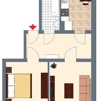 Prenájom bytu 2-izbový 49 m², Wallstraße 61, Schwerin, Meklenbursko-Predpomoransko Prenájom bytu 2-izbový 49 m², Wallstraße 61, Schwerin, Meklenbursko-Predpomoransko