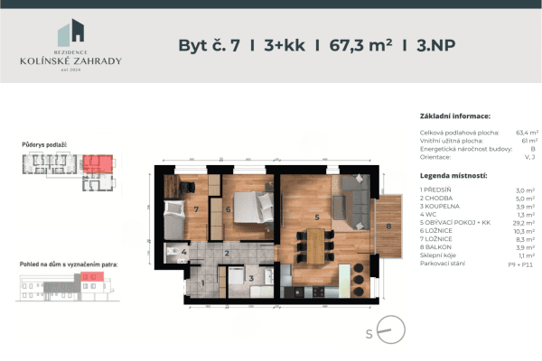 Predaj bytu 3-izbový 63 m², Třídvorská, Kolín Predaj bytu 3-izbový 63 m², Třídvorská, Kolín