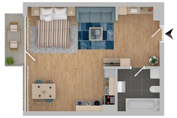 Prenájom bytu 1-izbový 45 m², Böckingstraße 57, Köln, Severné Porýnie - Westfálsko Prenájom bytu 1-izbový 45 m², Böckingstraße 57, Köln, Severné Porýnie - Westfálsko