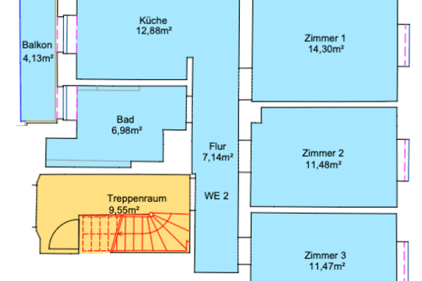 Prenájom bytu 3-izbový 69 m², Krafftstr. 1, Offenbach Prenájom bytu 3-izbový 69 m², Krafftstr. 1, Offenbach