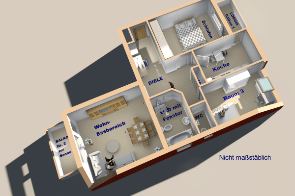 Prenájom bytu 3-izbový 84 m², Bergheim Niederaußem Prenájom bytu 3-izbový 84 m², Bergheim Niederaußem