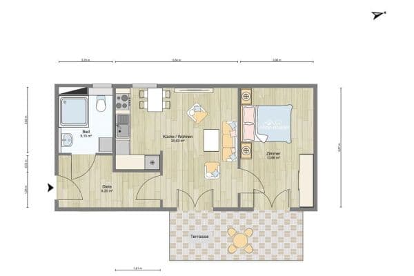 Prenájom bytu 2-izbový 51 m², Greifswald, Meklenbursko-Predpomoransko Prenájom bytu 2-izbový 51 m², Greifswald, Meklenbursko-Predpomoransko