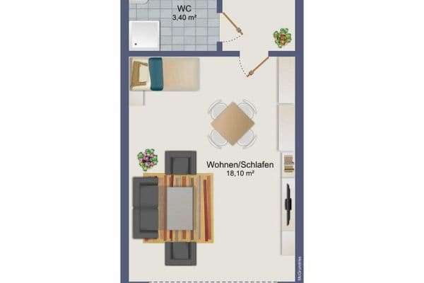 Prenájom bytu 1-izbový 30 m², Uhdestraße 45, München, Bavorsko Prenájom bytu 1-izbový 30 m², Uhdestraße 45, München, Bavorsko