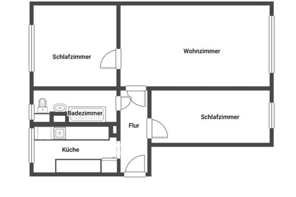 Prenájom bytu 3-izbový 59 m², Erfurter Straße 7, Mönchenholzhausen Prenájom bytu 3-izbový 59 m², Erfurter Straße 7, Mönchenholzhausen
