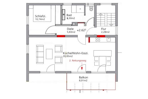 Prenájom bytu 2-izbový 71 m², Leinfelden - Echterdingen Prenájom bytu 2-izbový 71 m², Leinfelden - Echterdingen