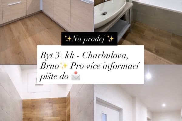 Predaj bytu 3-izbový 71 m², Charbulova, Brno Predaj bytu 3-izbový 71 m², Charbulova, Brno