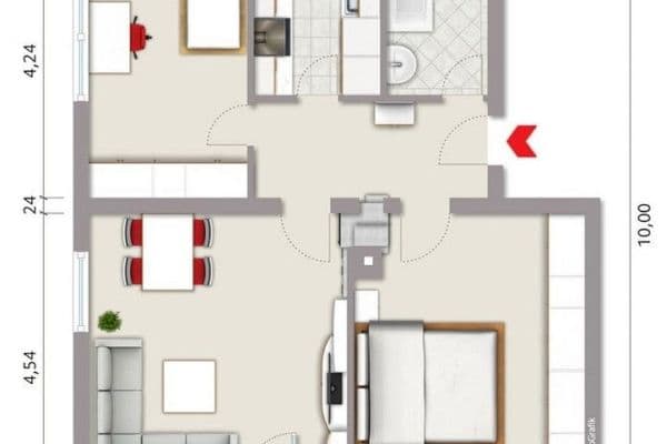 Prenájom bytu 3-izbový 75 m², Remseck a. N. Prenájom bytu 3-izbový 75 m², Remseck a. N.