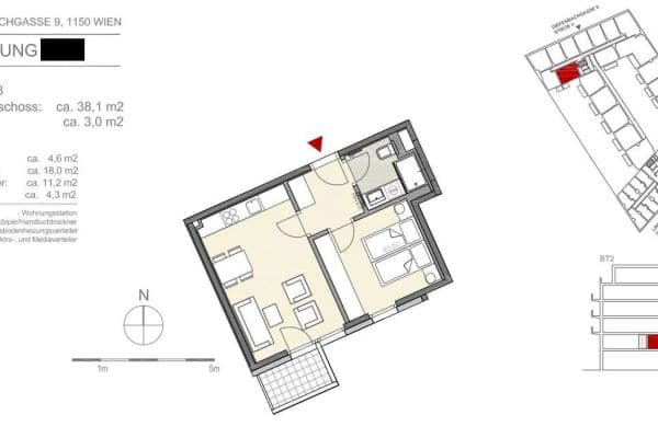 Prenájom bytu 2-izbový 39 m², Diefenbachgasse 7, Wien, Viedeň Prenájom bytu 2-izbový 39 m², Diefenbachgasse 7, Wien, Viedeň