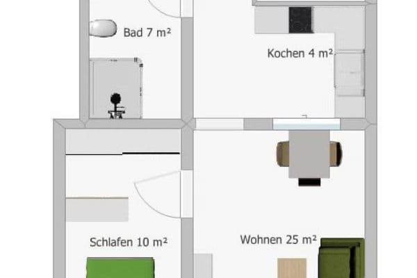 Prenájom bytu 2-izbový 51 m², Landshuter Straße 51, Wörth an der Isar Prenájom bytu 2-izbový 51 m², Landshuter Straße 51, Wörth an der Isar