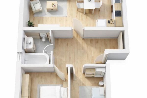 Prenájom bytu 3-izbový 70 m², München, Bavorsko Prenájom bytu 3-izbový 70 m², München, Bavorsko