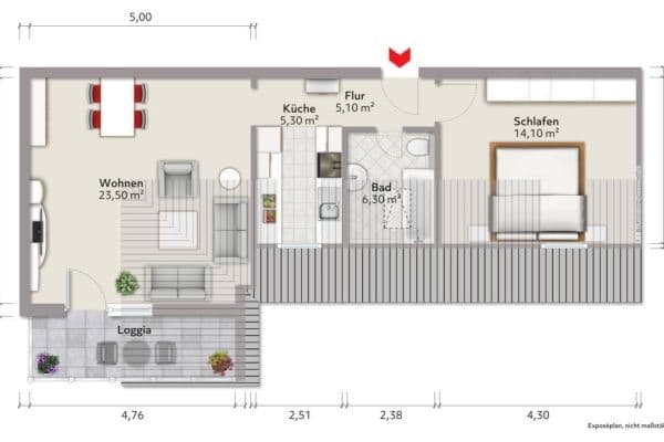 Prenájom bytu 2-izbový 64 m², Lindenweg 13-15, Münster Prenájom bytu 2-izbový 64 m², Lindenweg 13-15, Münster