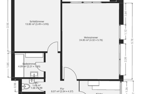 Prenájom bytu 2-izbový 64 m², Heilbronn Prenájom bytu 2-izbový 64 m², Heilbronn
