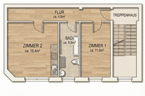 Predaj bytu 2-izbový 44 m², Breite Str. 16a, Berlin, Berlín Predaj bytu 2-izbový 44 m², Breite Str. 16a, Berlin, Berlín