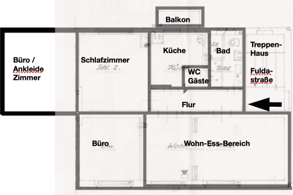 Prenájom bytu 4-izbový 110 m², Fuldastraße 21, Duisburg Prenájom bytu 4-izbový 110 m², Fuldastraße 21, Duisburg