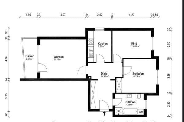 Predaj bytu 3-izbový 82 m², Angerstraße 5, Augsburg Predaj bytu 3-izbový 82 m², Angerstraße 5, Augsburg