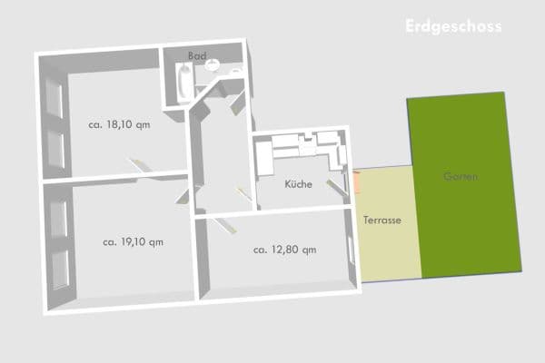 Prenájom bytu 3-izbový 68 m², Kaimberger Straße 12, Gera, Durínsko Prenájom bytu 3-izbový 68 m², Kaimberger Straße 12, Gera, Durínsko