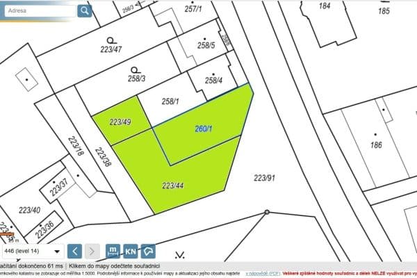 Predaj pozemku 819 m², Branišovice Predaj pozemku 819 m², Branišovice