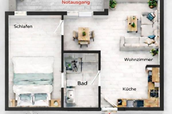 Prenájom bytu 2-izbový 45 m², Berghausen Prenájom bytu 2-izbový 45 m², Berghausen