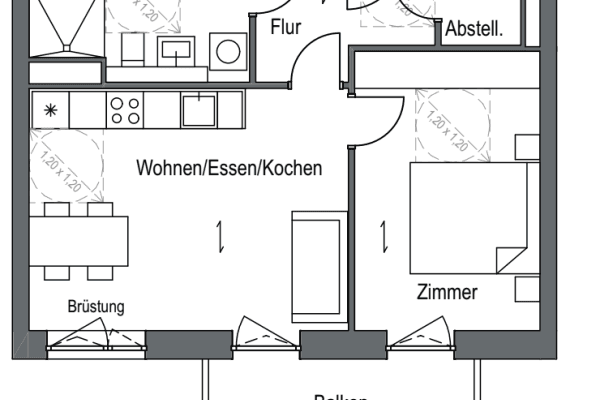 Prenájom bytu 2-izbový 52 m², Parkstr 15, Berlin, Berlín Prenájom bytu 2-izbový 52 m², Parkstr 15, Berlin, Berlín