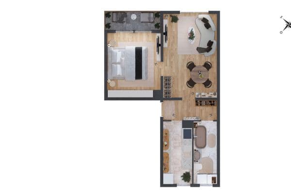 Prenájom bytu 2-izbový 51 m², Neubau 12, Elterlein Prenájom bytu 2-izbový 51 m², Neubau 12, Elterlein
