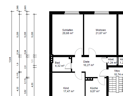 Prenájom bytu 3-izbový 85 m², Bohmter Str., Osnabrück Prenájom bytu 3-izbový 85 m², Bohmter Str., Osnabrück